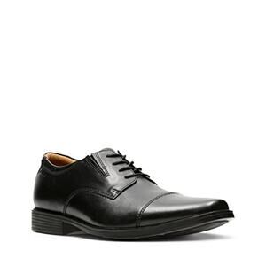 NWT  Clarks Men's Tilden Cap Oxford, Black Leather, 7.5 M US